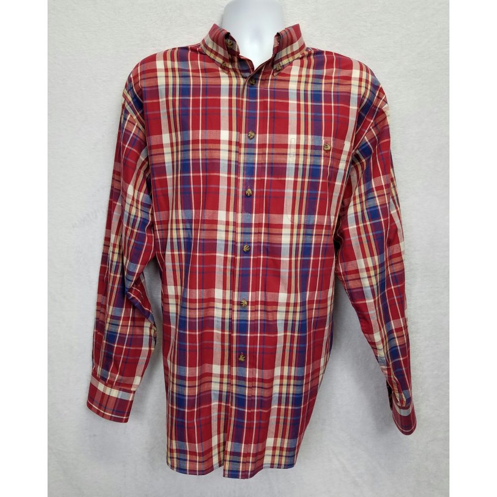 Roundtree & Yorke Men's Button Down Shirt Red XL